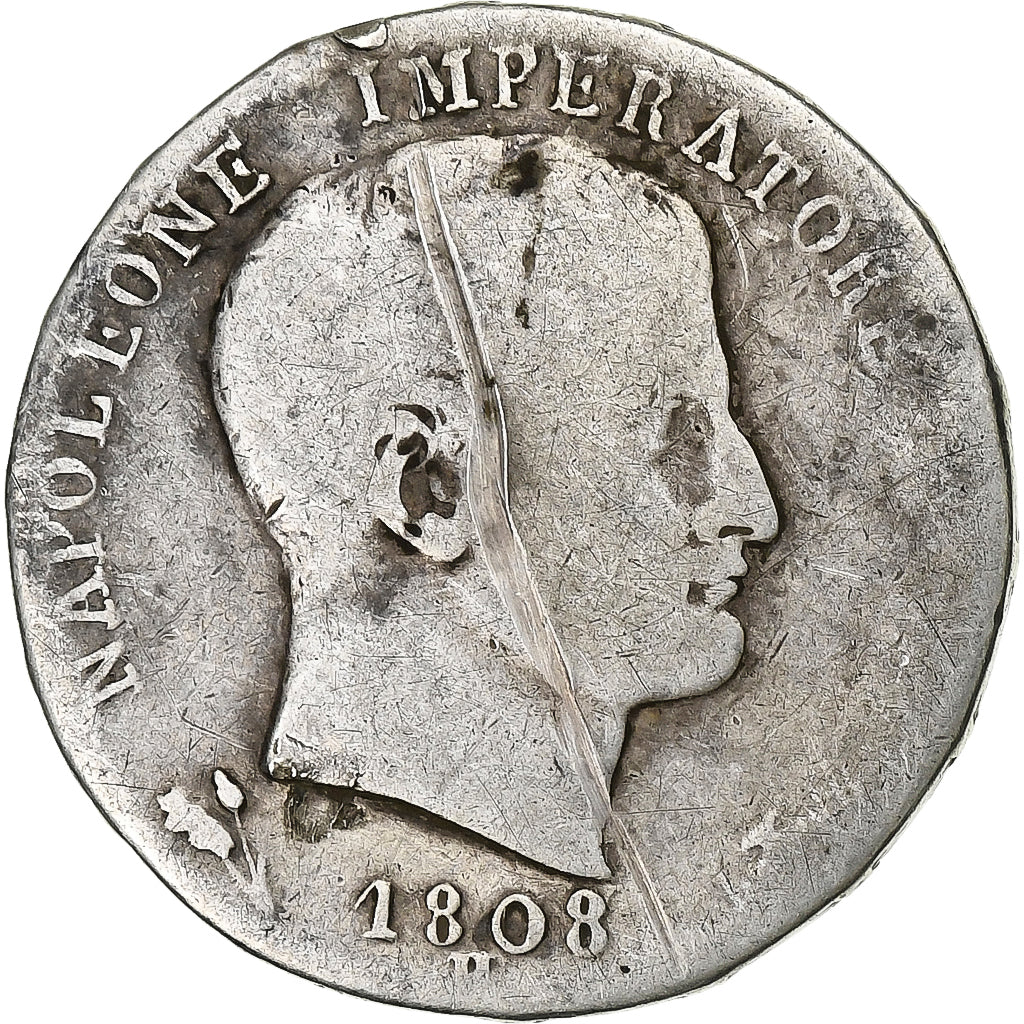 Royaume d'Italie, Napoléon I, Lira, 1808, Bologne, Argent, TB, Gadoury:IT23