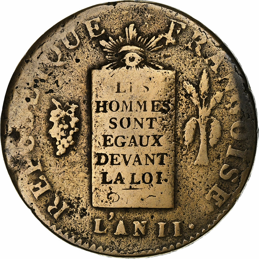 Frankreich, 2 Sols à la Balance, non daté, AN II, Orléans, Métal de cloche
