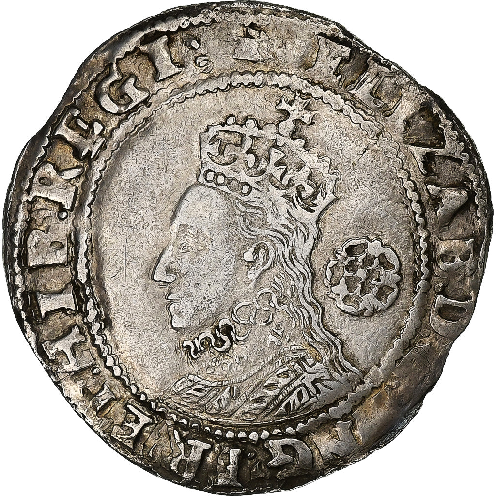 Kingdom of England, Elizabeth, Sixpence, 1592, Tower mint, Silver, AU(55-58)