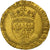 França, Charles VI, Ecu d'or, 1385-1388, Dourado, AU(50-53), Duplessy:369A