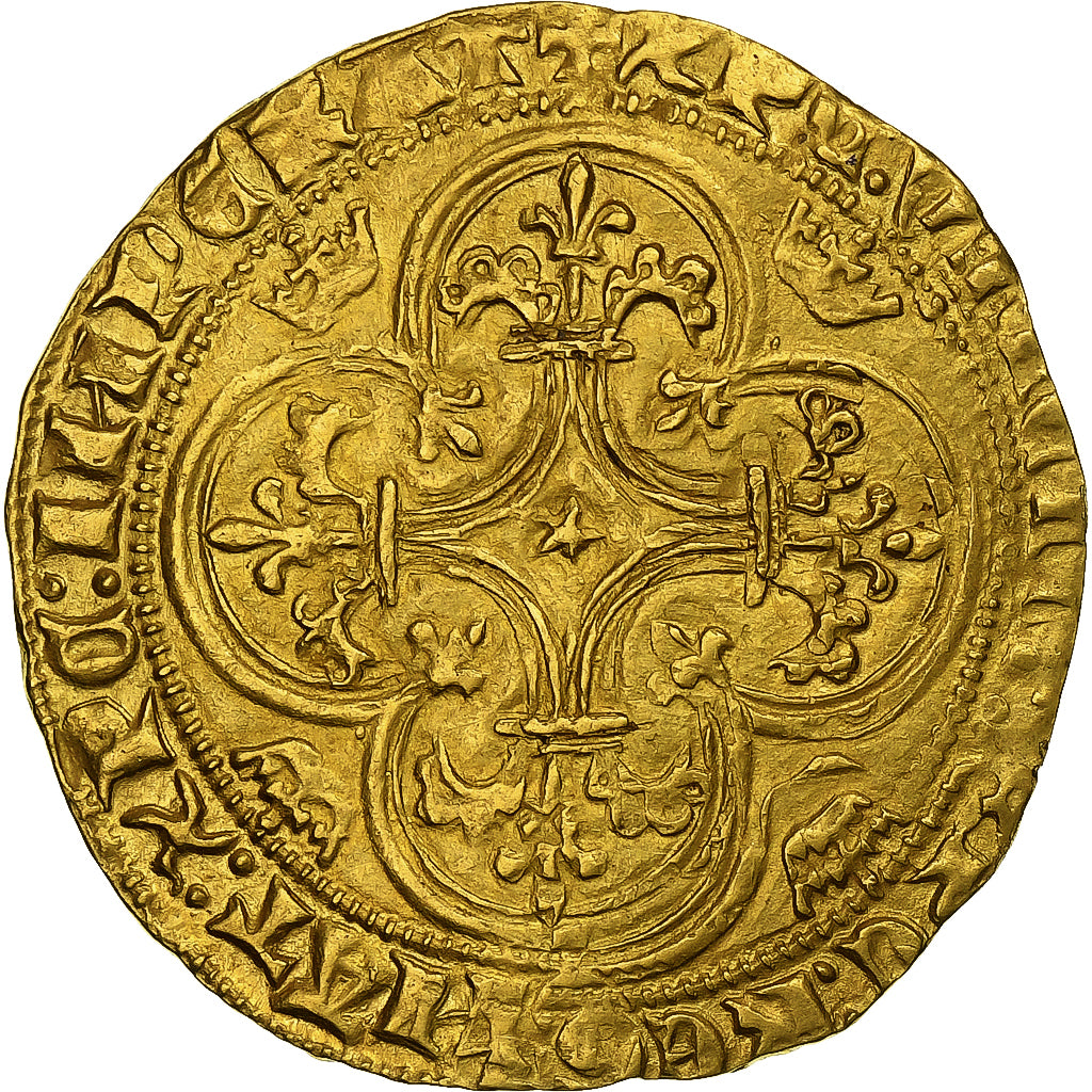 Francia, Charles VI, Ecu d'or, 1385-1388, Oro, MBC+, Duplessy:369A
