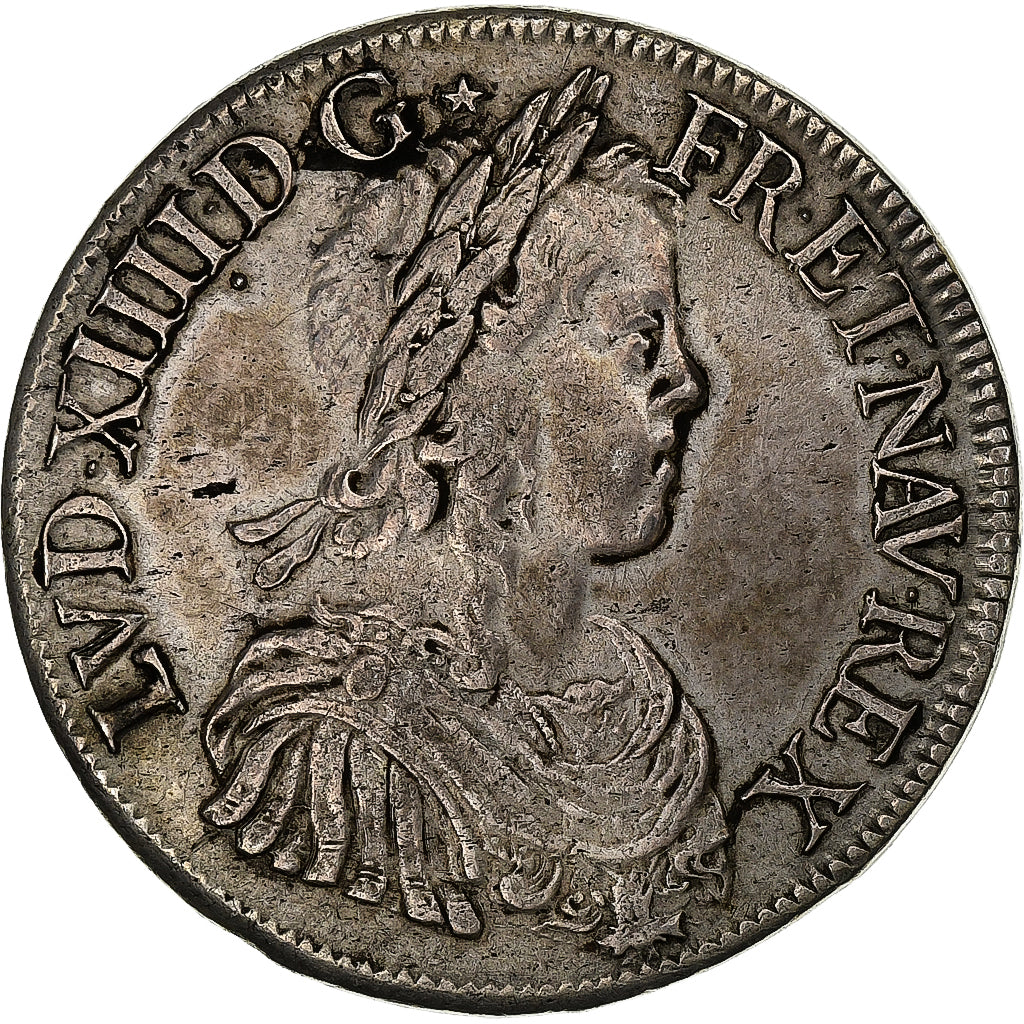 France, Louis XIV, Écu à la mèche longue, 1651, Paris, Argent, TB+