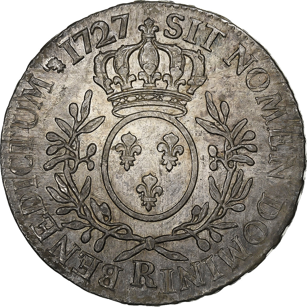 France, Louis XV, Ecu aux branches d'olivier, 1727, Orléans, Silver, EF(40-45)