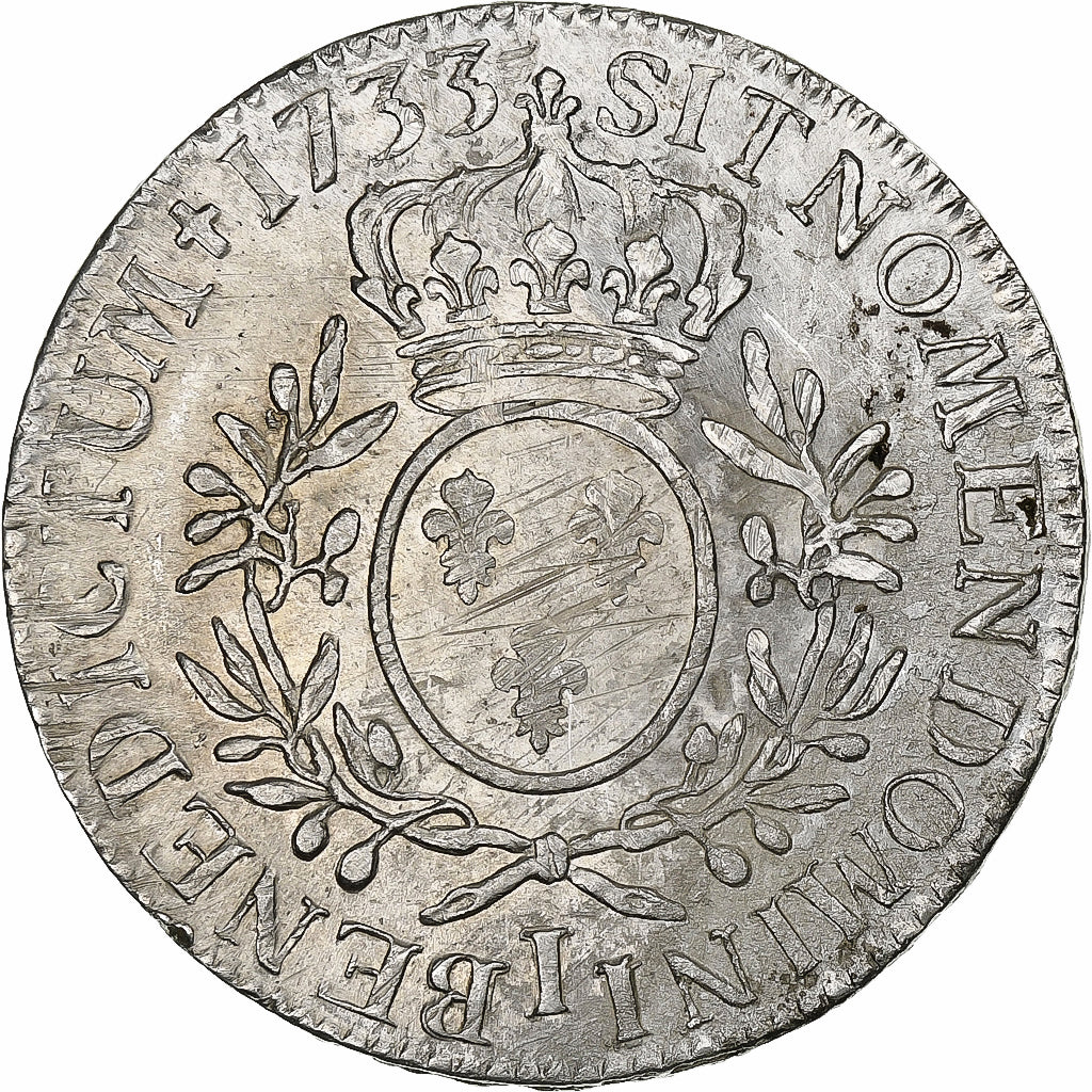 Francia, Louis XV, Ecu aux branches d'olivier, 1733, Limoges, Argento, MB+
