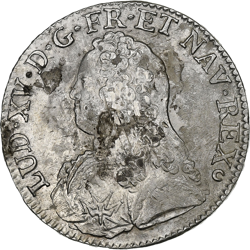 Frankrijk, Louis XV, Ecu aux branches d'olivier, 1728, Tours, Zilver, ZF+