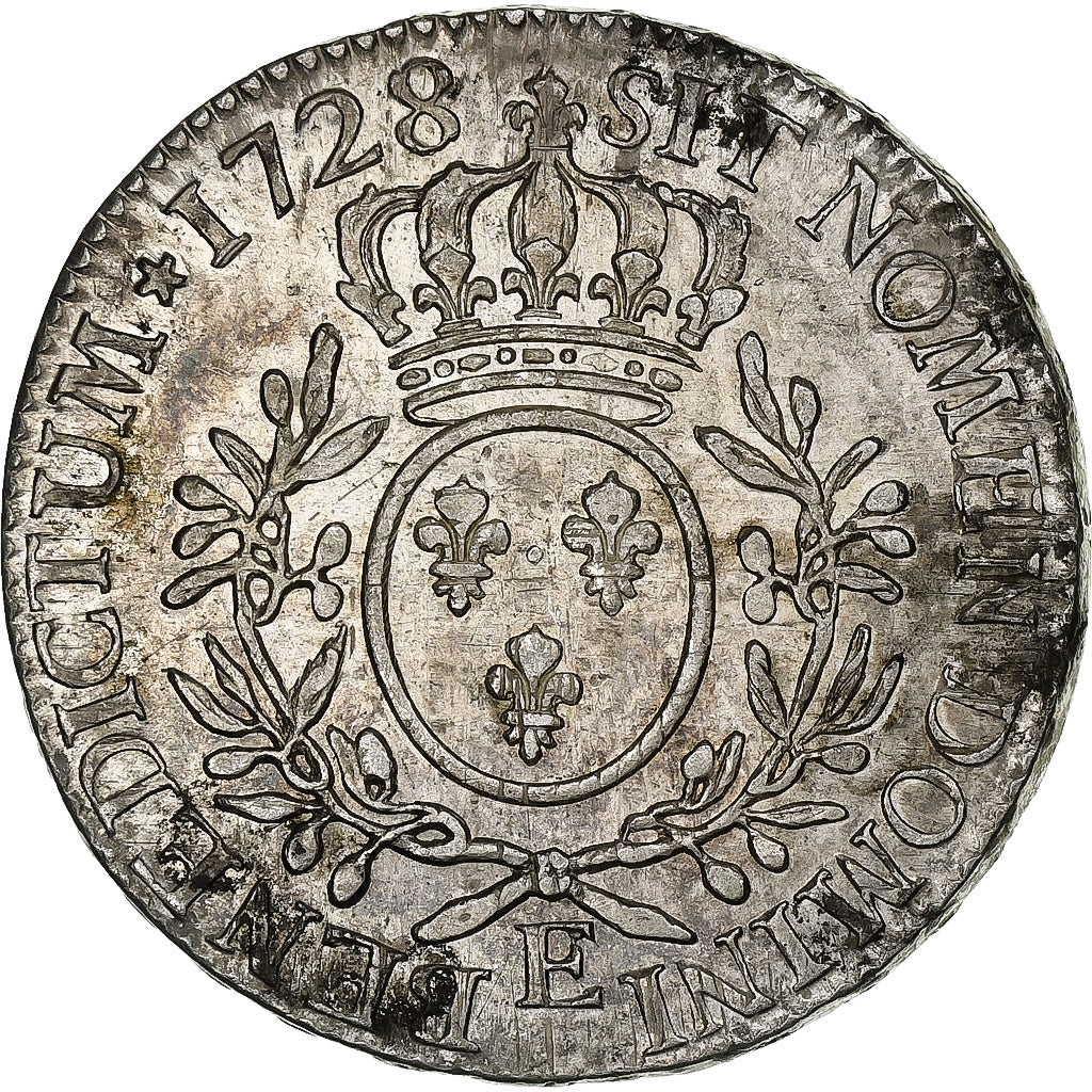 Frankrijk, Louis XV, Ecu aux branches d'olivier, 1728, Tours, Zilver, ZF+