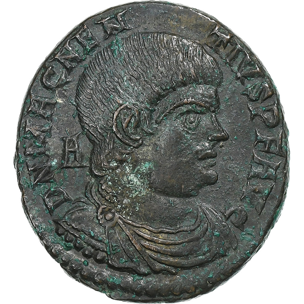 Magnentius, Centenionalis, 351-353, Lugdunum, Brązowy, AU(50-53), RIC:130