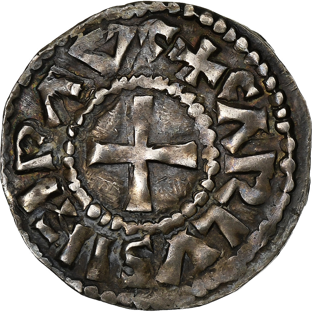 France, Charles II le Chauve, Denier, ca. 875-887, Bourges, Silver, AU(50-53)