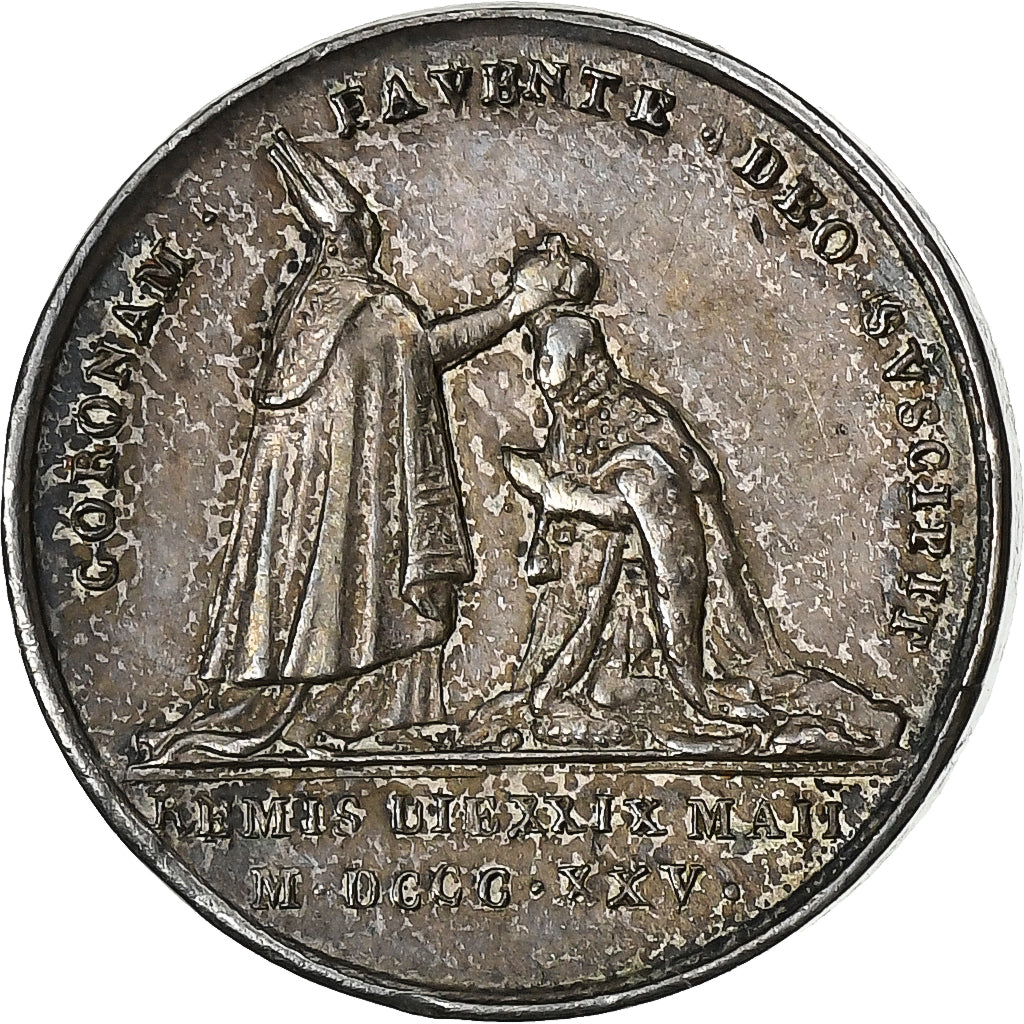 France, Quinaire, Charles X, Sacre à Reims, 1825, Argent, Gayrard, SUP