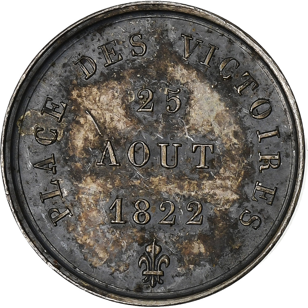 Francja, Quinaire, Ludwik XVIII, Statue de Louis XIV place des Victoires, 1822