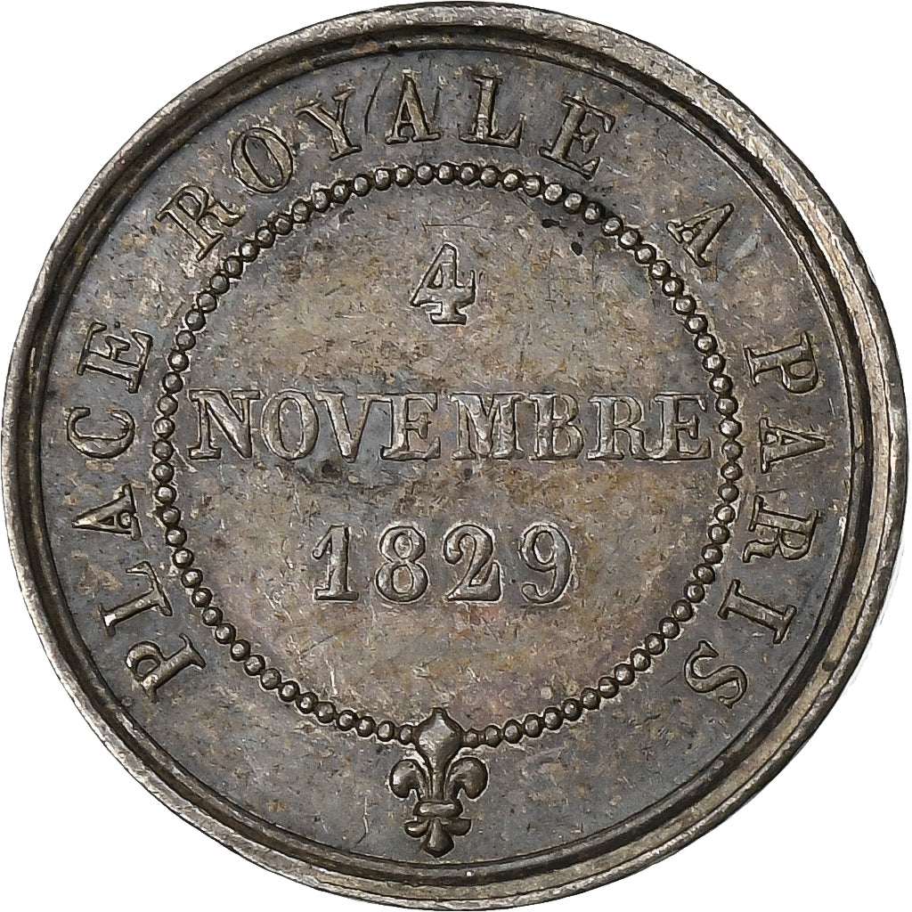 Francja, Quinaire, Karol X, Statue de Louis XIII place des Vosges, 1829, Srebro