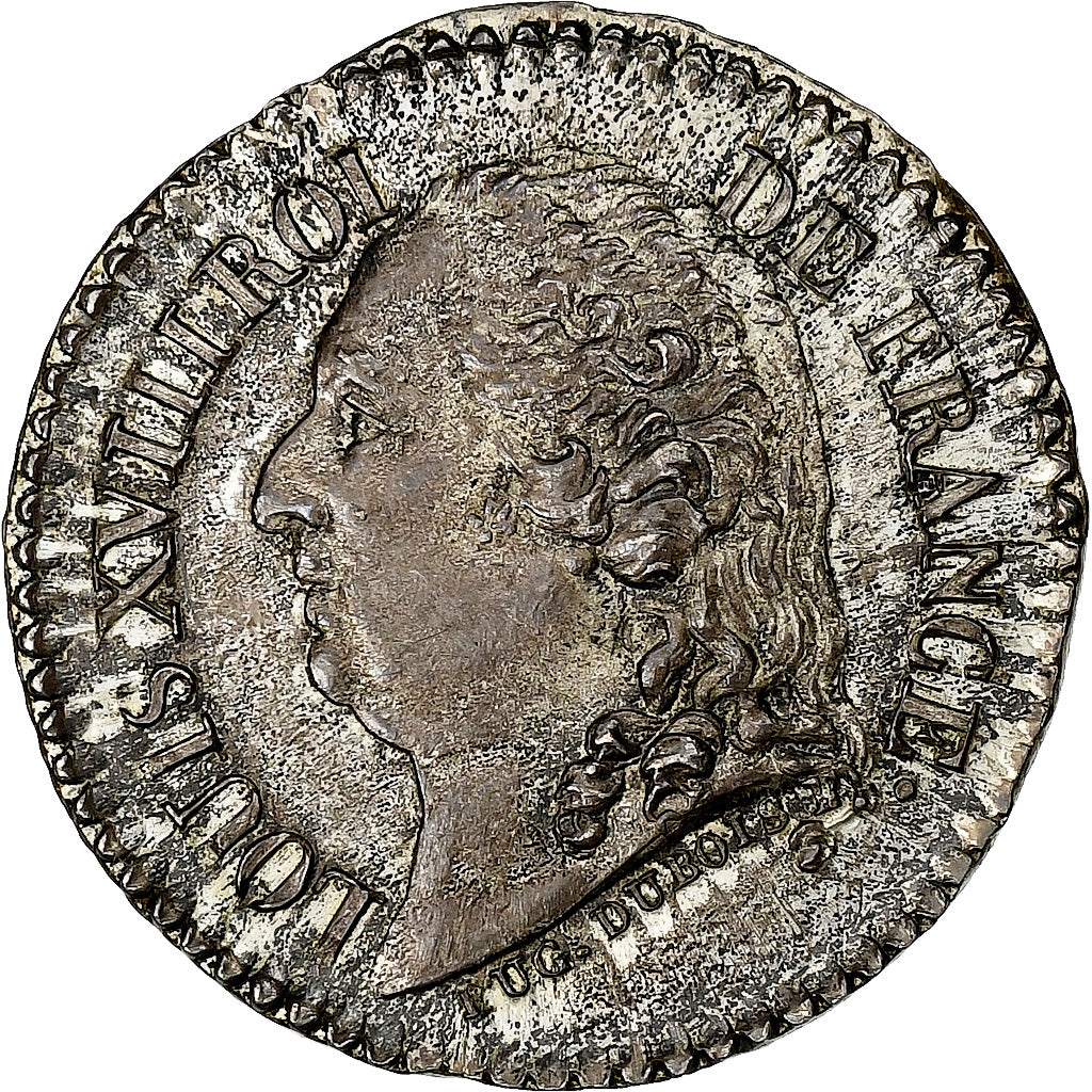Francja, Quinaire, Louis XVIII et Henri IV, Srebro, E.Dubois, de Puymaurin