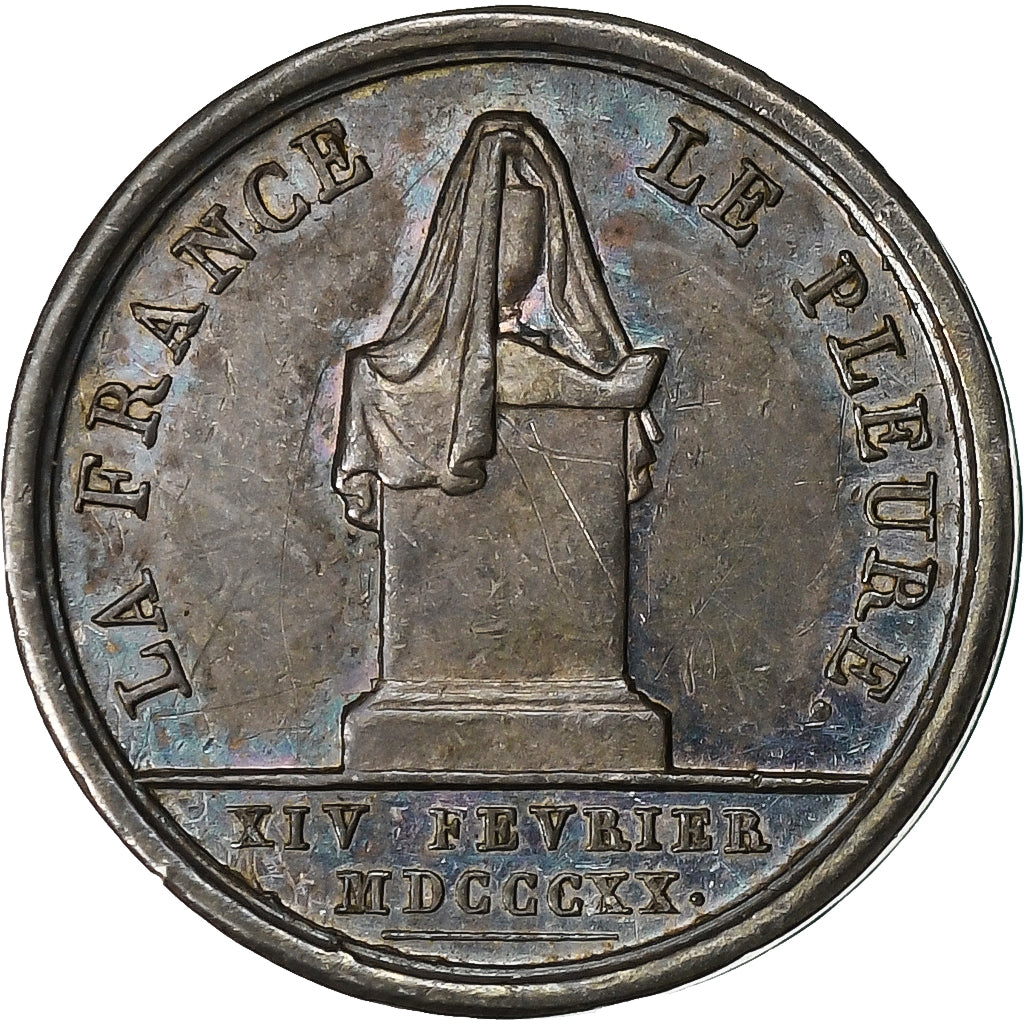 Francia, Quinaire, Mort de Charles Ferdinand, Duc de Berry, 1820, Argento, SPL