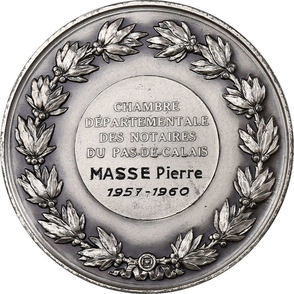 France, Medal, Notaires du Pas-de-Calais, 1960, Silver, Brenet, MS(63)