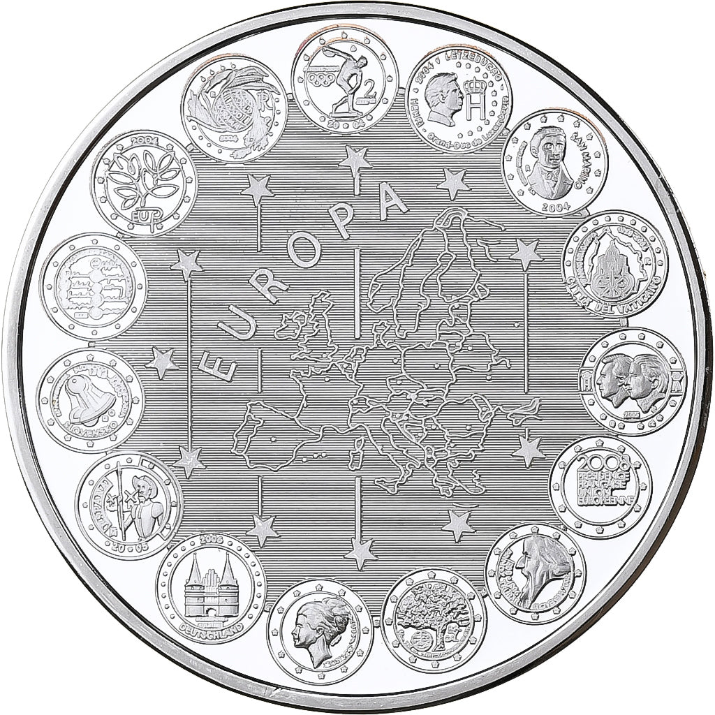 France, Medal, Europa, San Marino, 2004, Silver, Proof, MS(65-70)