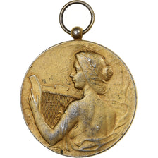 Frankreich, Medaille, Allégorie de la Musique, Gold plated silver, SS