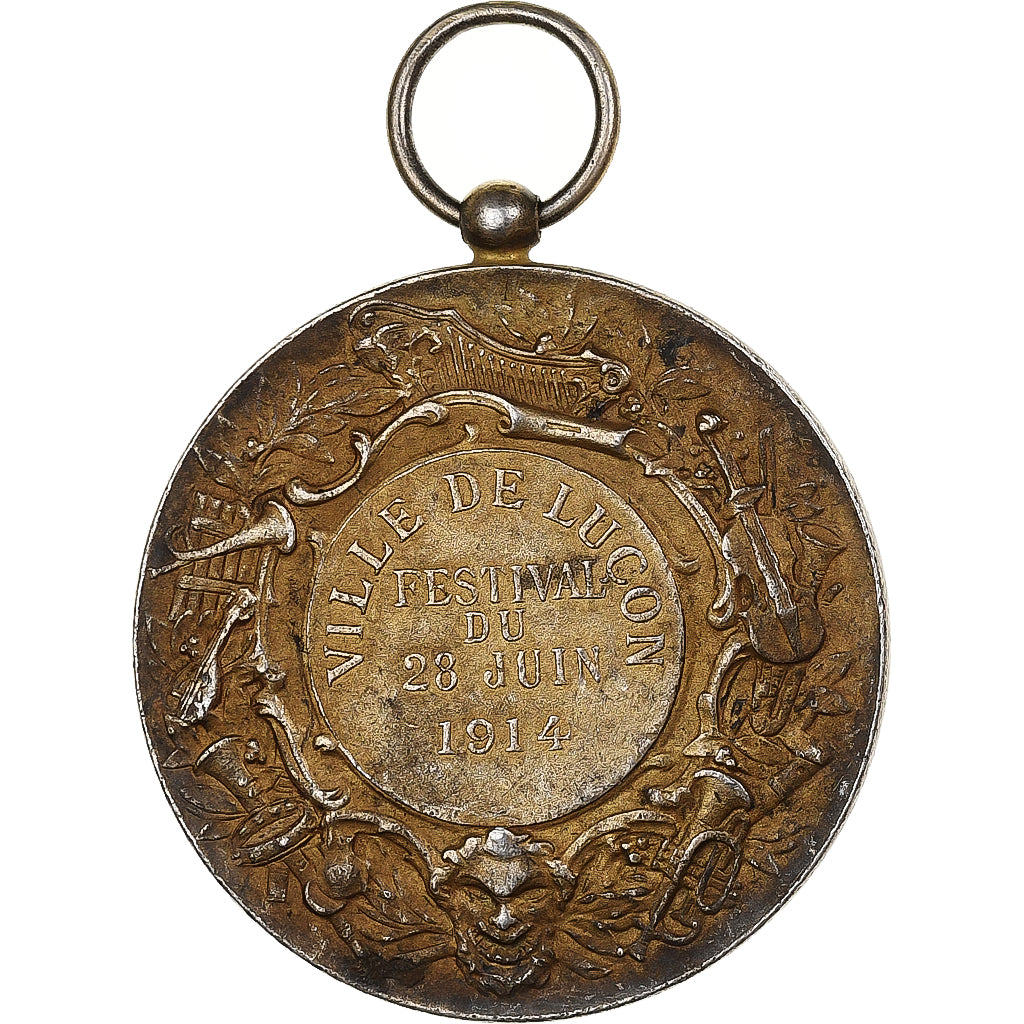 França, medalha, Allégorie de la Musique, Gold plated silver, Rasumny