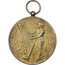 France, Medal, Allégorie de la Musique, Gold plated silver, Rasumny, EF(40-45)