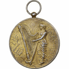 Francia, medalla, Allégorie de la Musique, Gold plated silver, Rasumny, MBC