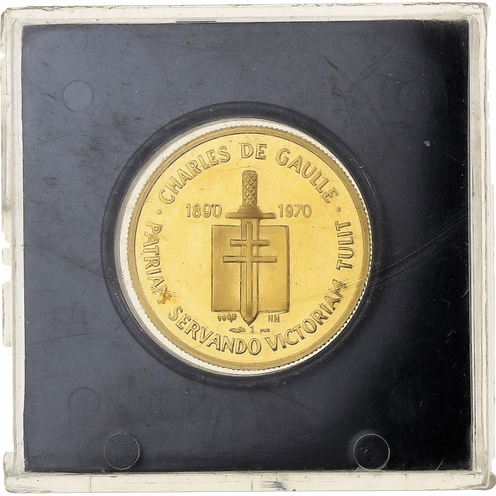 France, Médaille, Charles de Gaulle, Monnaie de Paris, Or, SPL, BE