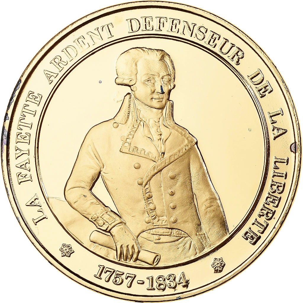France, Medal, La Fayette, Franklin Mint, Vermeil, Proof, MS(65-70)