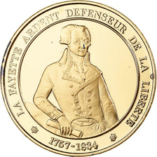 France, Medal, La Fayette, Franklin Mint, Vermeil, Proof, MS(65-70)