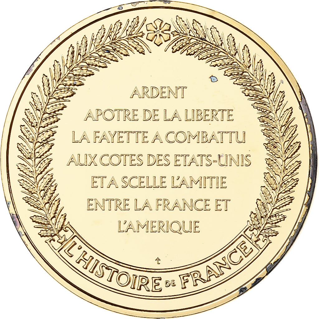 France, Medal, La Fayette, Franklin Mint, Vermeil, Proof, MS(65-70)