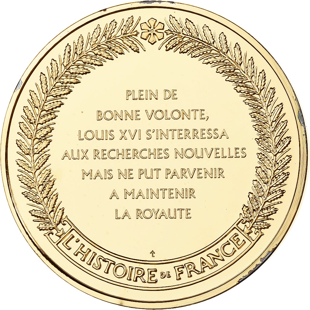 França, medalha, Luís XVI, Franklin Mint, Vermeil, Proof, MS(65-70)