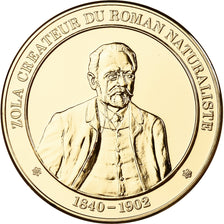 France, Medal, Émile Zola, Franklin Mint, Vermeil, Proof, MS(65-70)