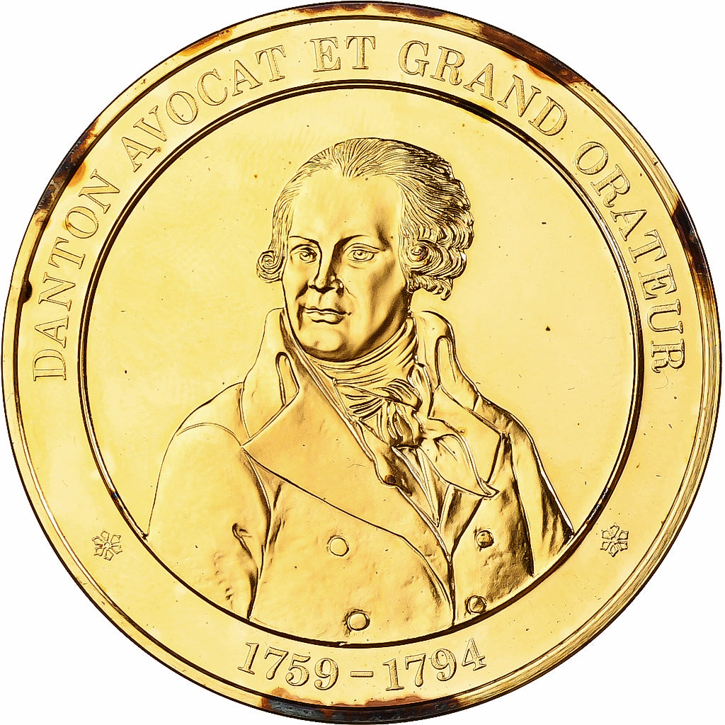 France, Medal, Danton, Franklin Mint, Vermeil, Proof, MS(65-70)