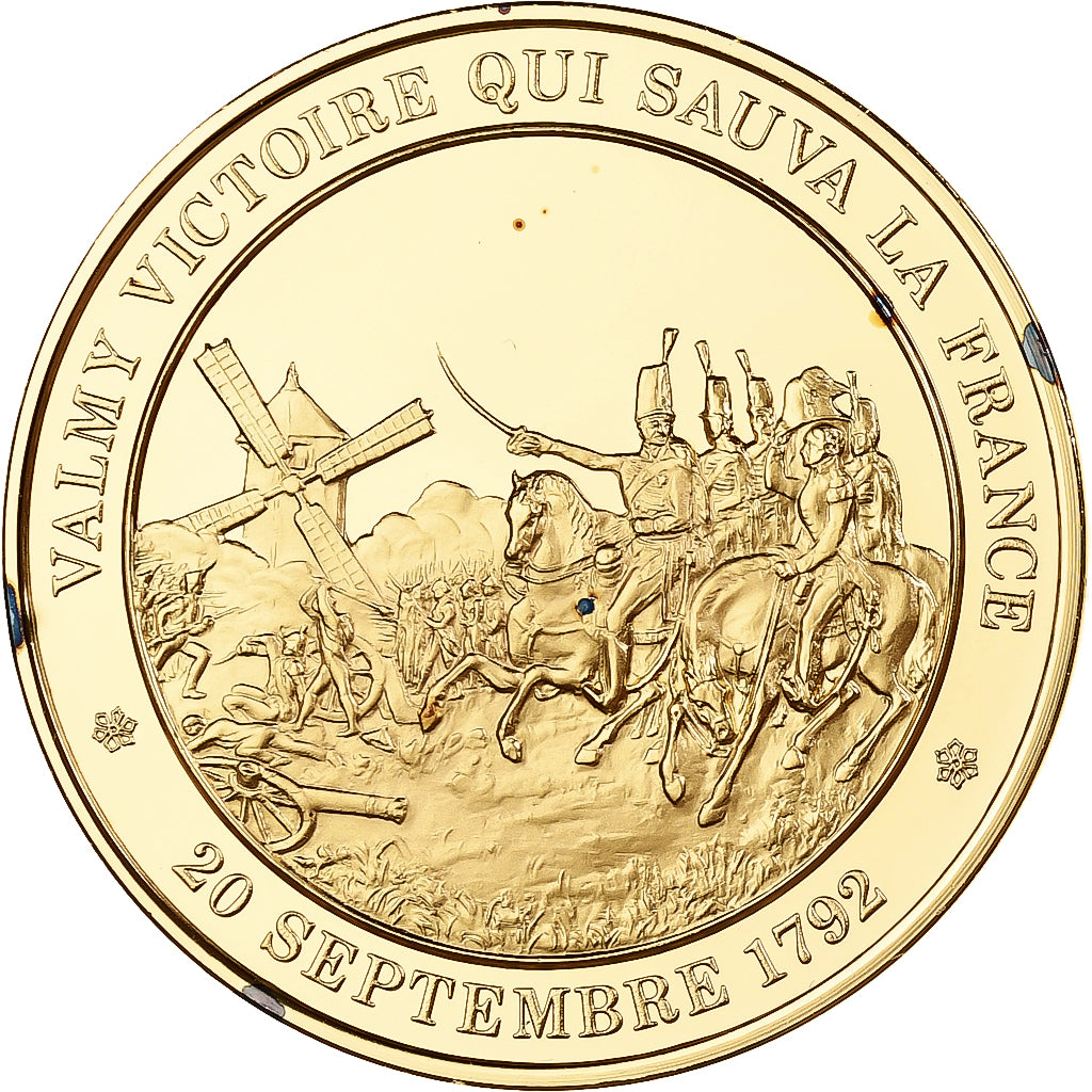 France, Medal, Bataille de Valmy, Franklin Mint, Vermeil, Proof, MS(65-70)