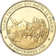France, Medal, Bataille de Valmy, Franklin Mint, Vermeil, Proof, MS(65-70)