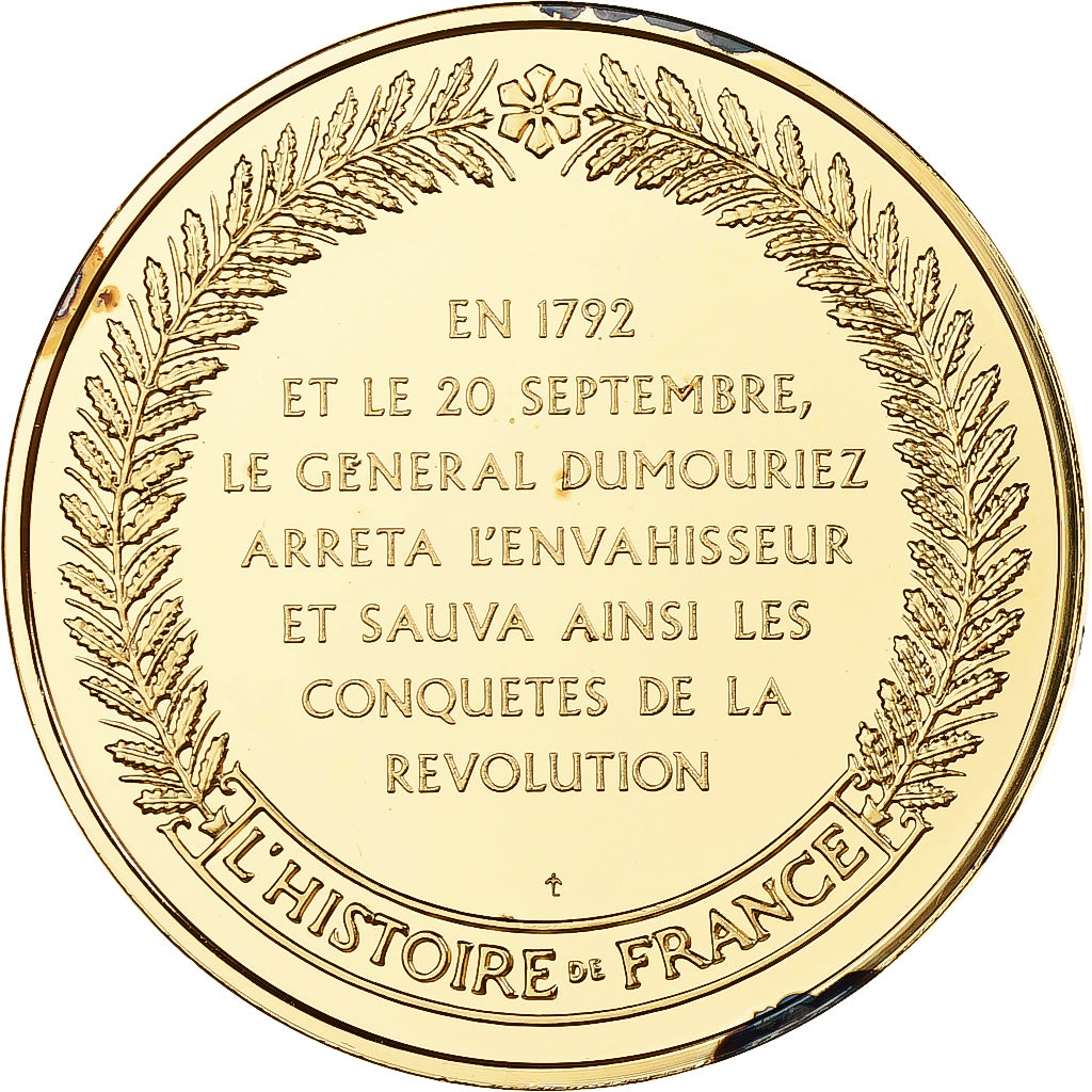 France, Medal, Bataille de Valmy, Franklin Mint, Vermeil, Proof, MS(65-70)