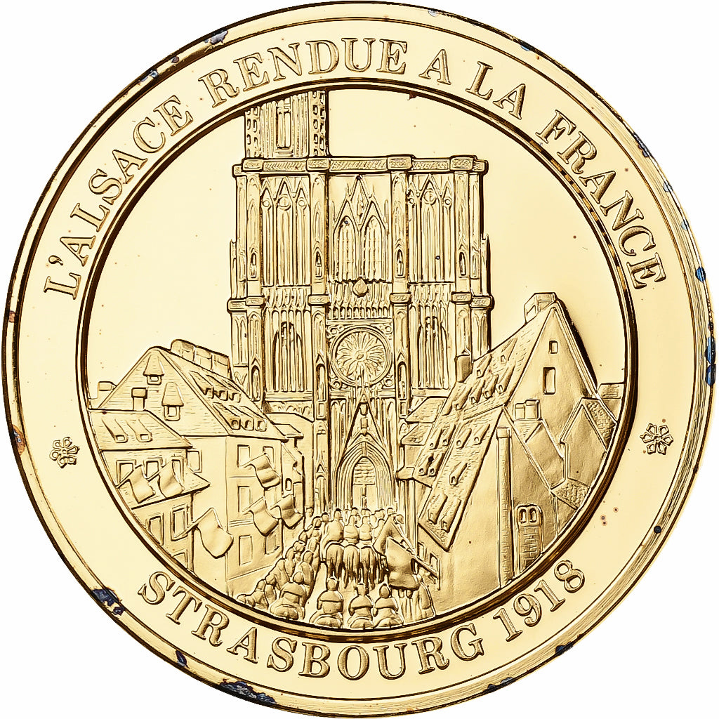 France, Medal, L'Alsace rendue à la France, Franklin Mint, Vermeil, Proof