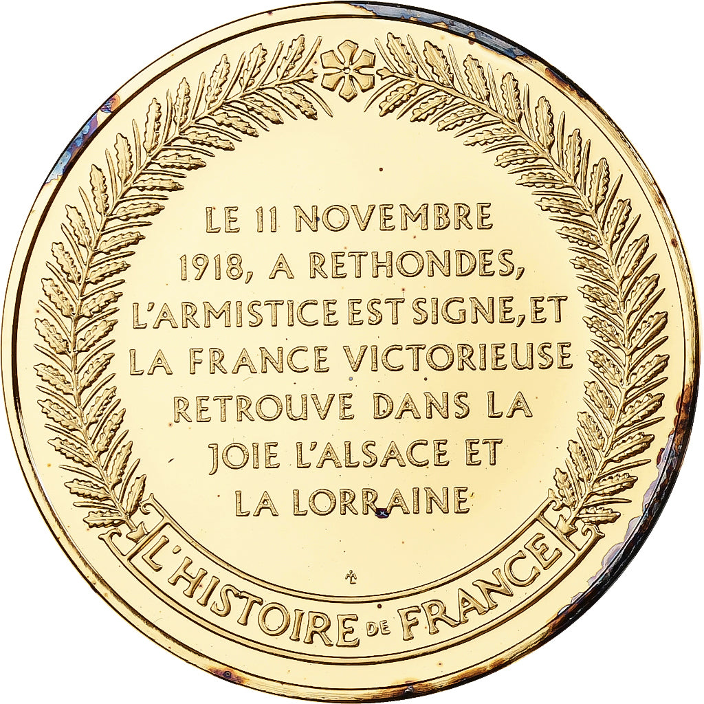 France, Medal, L'Alsace rendue à la France, Franklin Mint, Vermeil, Proof