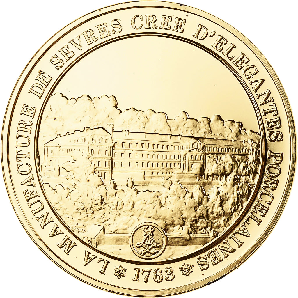 France, Medal, Manufacture de Sèvres, Franklin Mint, Vermeil, Proof, MS(65-70)