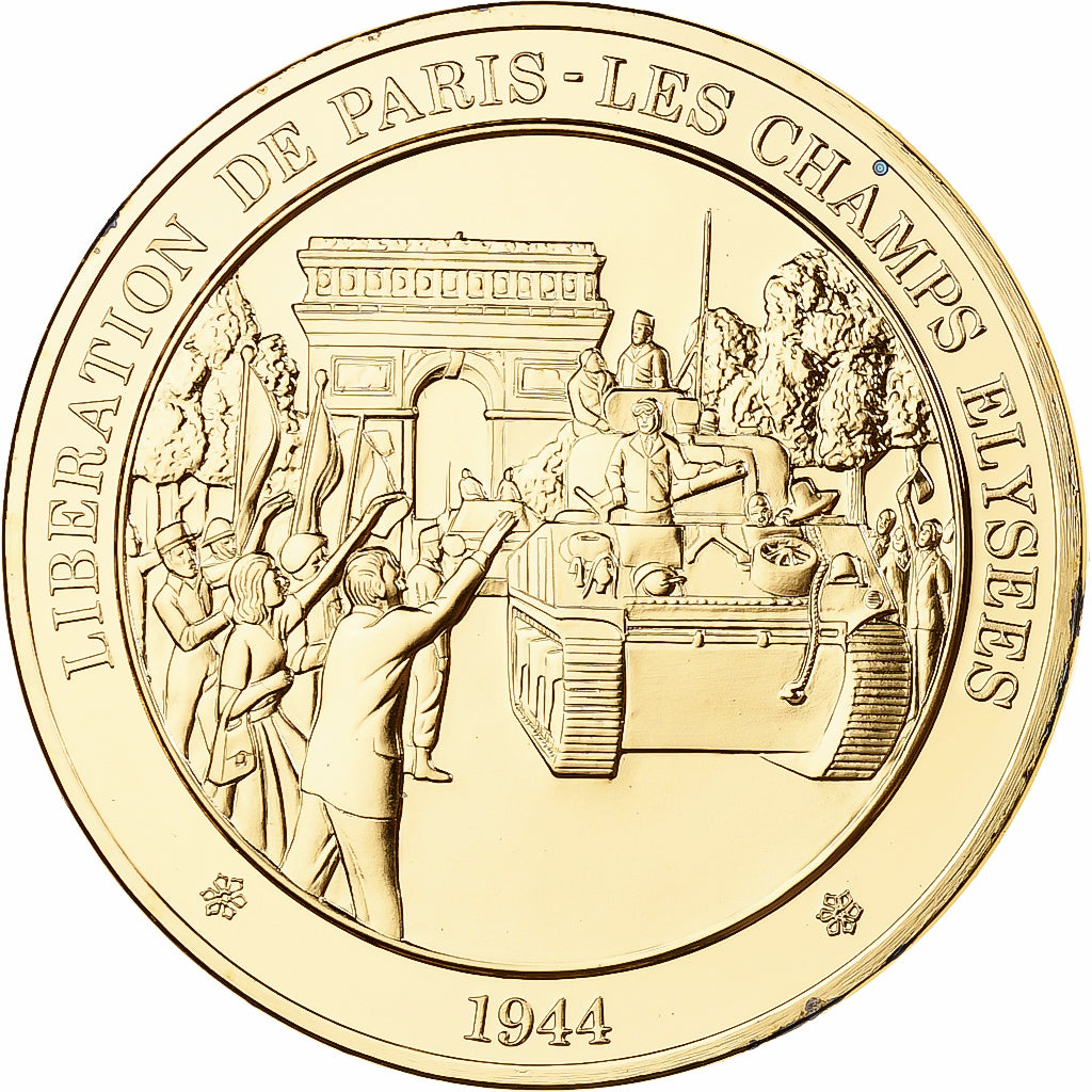 France, Medal, LIbération de Paris, Franklin Mint, Vermeil, Proof, MS(65-70)