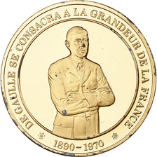France, Médaille, Charles de Gaulle, Franklin Mint, Vermeil, FDC, BE