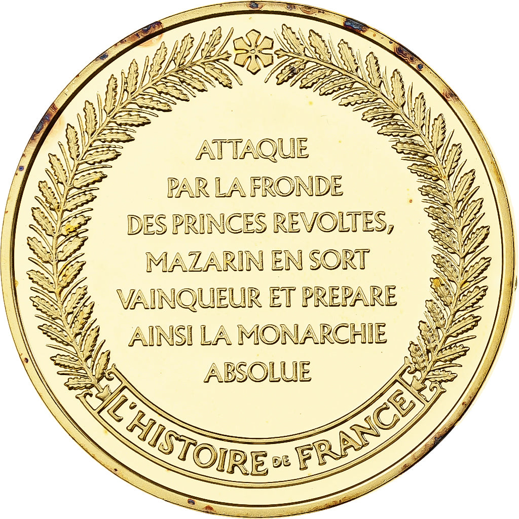 France, Medal, Cardinal de Mazarin, Franklin Mint, Vermeil, Proof, MS(65-70)