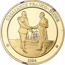 Frankreich, Medaille, L'alliance Franco-Russe 1894, Franklin Mint, Vermeil, PP