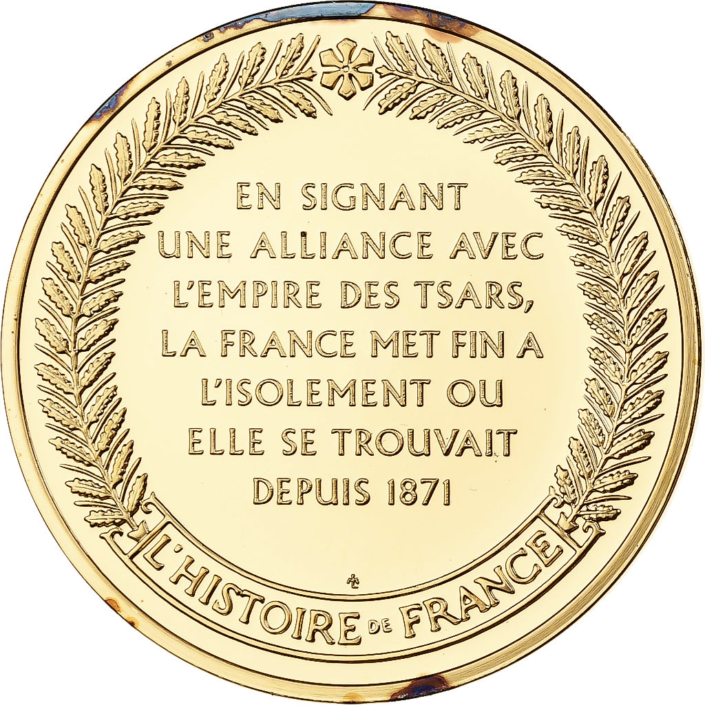 Frankreich, Medaille, L'alliance Franco-Russe 1894, Franklin Mint, Vermeil, PP
