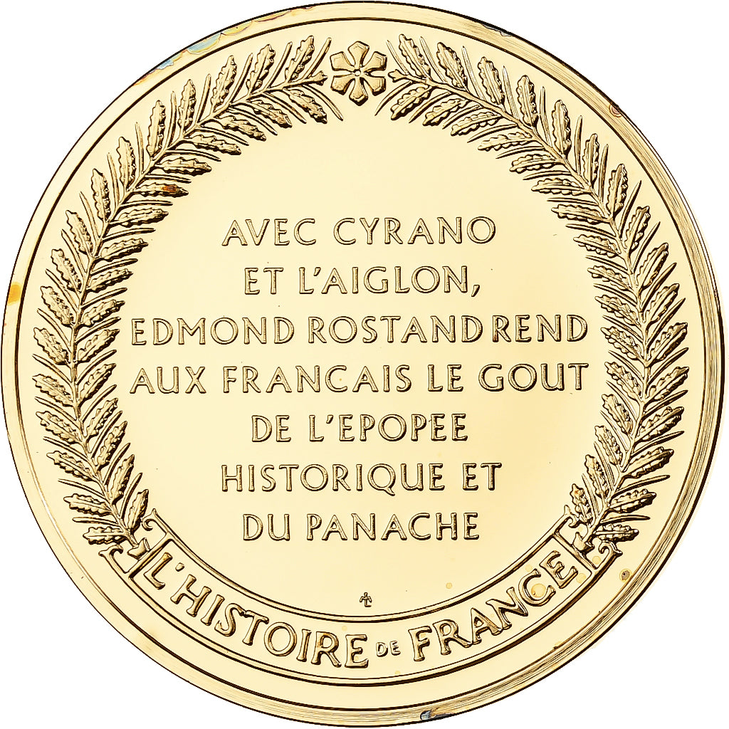 France, Medal, Rostand, Franklin Mint, Vermeil, Proof, MS(65-70)