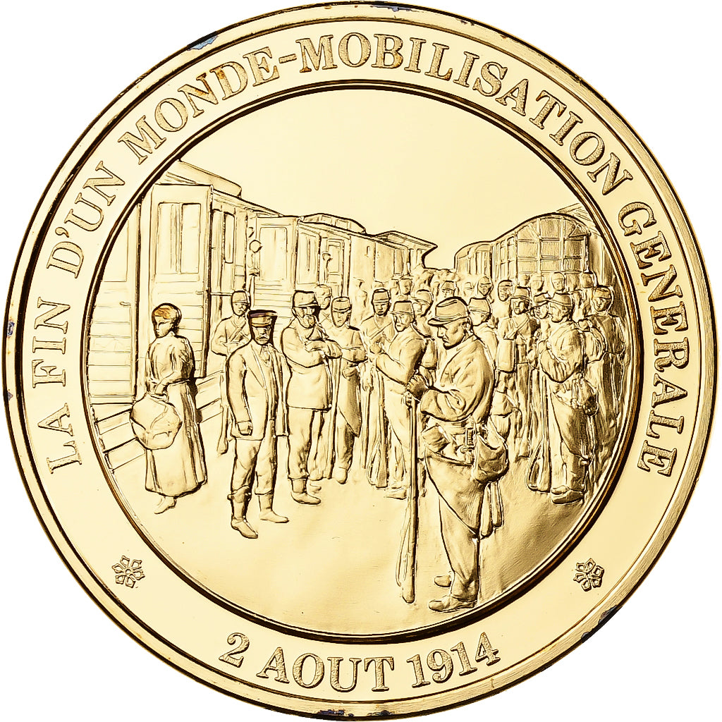 France, Medal, Mobilisation générale, Franklin Mint, Vermeil, Proof, MS(65-70)