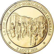 France, Medal, Mobilisation générale, Franklin Mint, Vermeil, Proof, MS(65-70)
