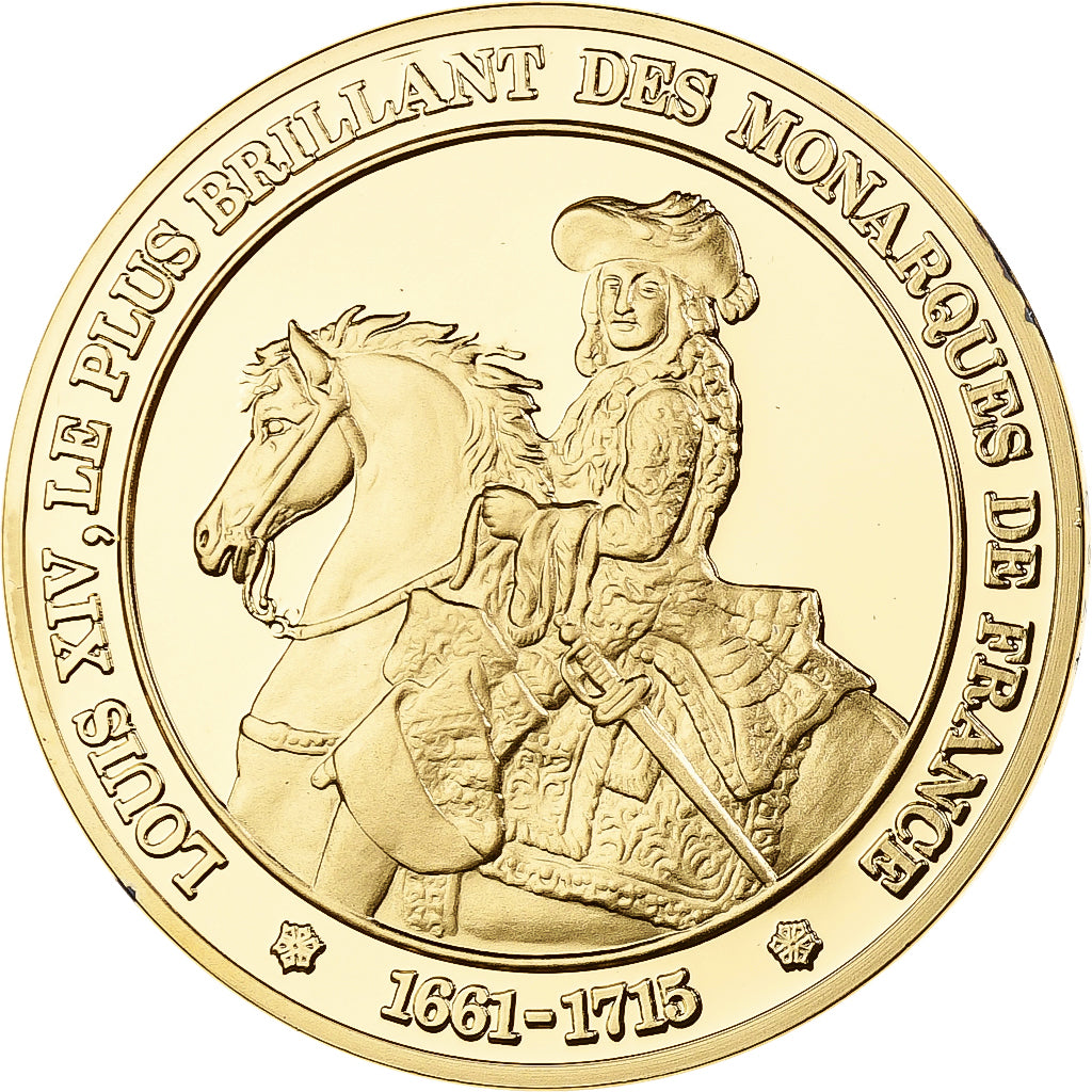 France, Medal, Louis XIV, Franklin Mint, Vermeil, Proof, MS(65-70)