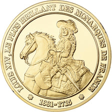 France, Medal, Louis XIV, Franklin Mint, Vermeil, Proof, MS(65-70)