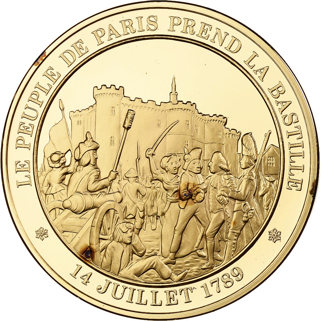 France, Médaille, Prise de la Bastille, Franklin Mint, Vermeil, FDC, BE