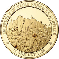 France, Médaille, Prise de la Bastille, Franklin Mint, Vermeil, FDC, BE