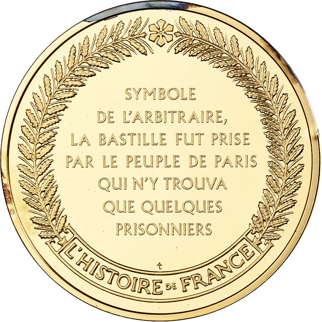 France, Médaille, Prise de la Bastille, Franklin Mint, Vermeil, FDC, BE