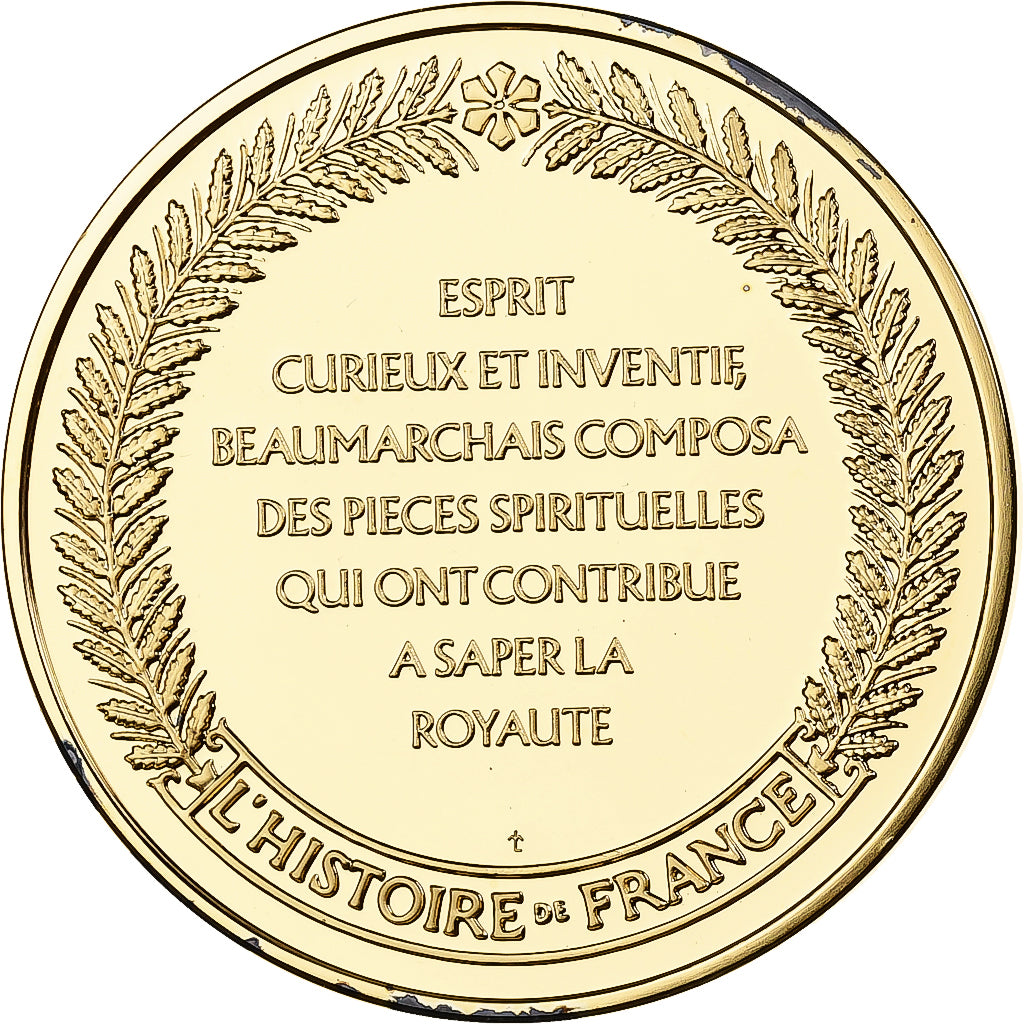 France, Médaille, Beaumarchais, Franklin Mint, Vermeil, FDC, BE